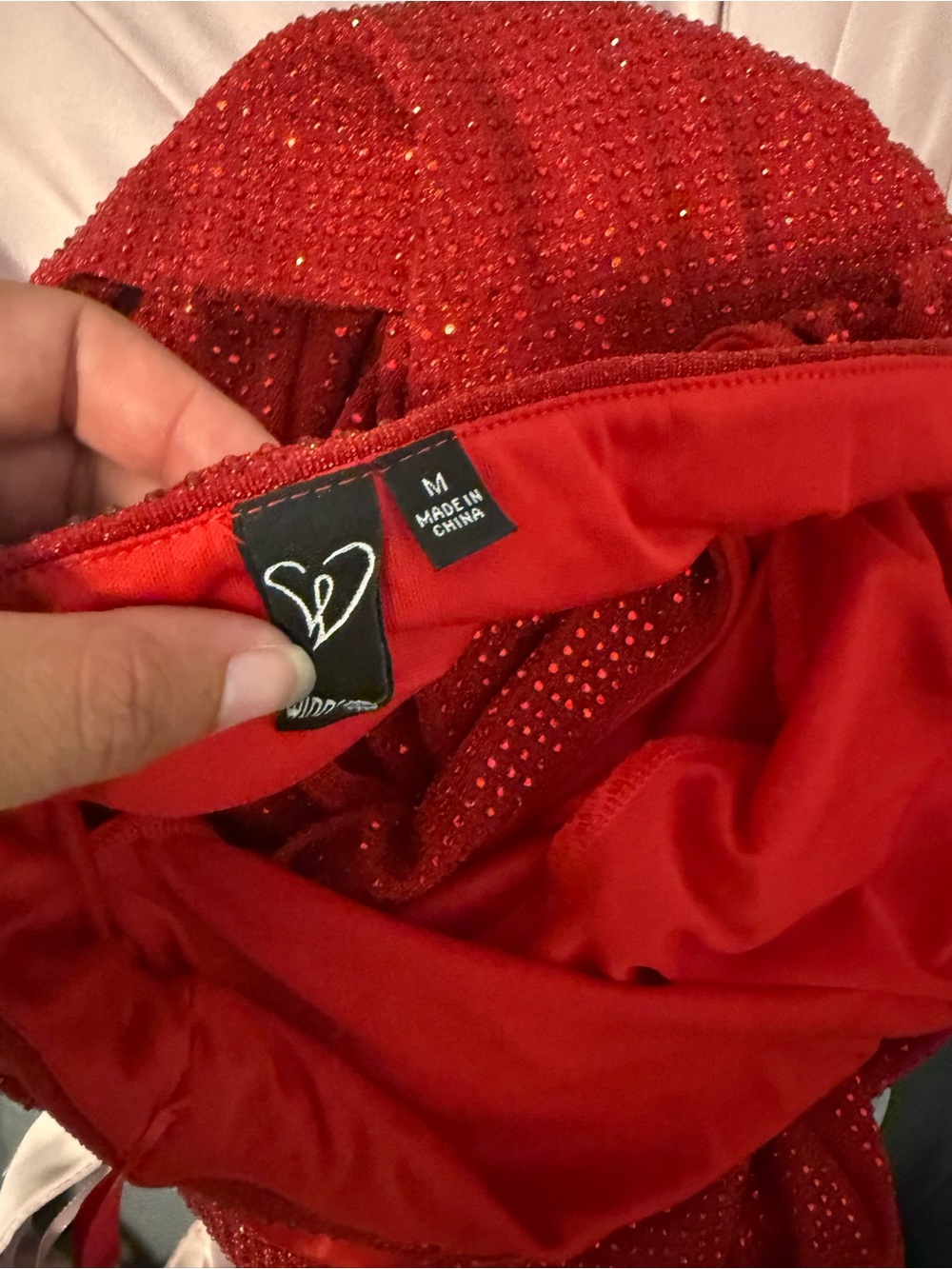 Windsor Strapless Red Rhinestone - Picture 5 of 6